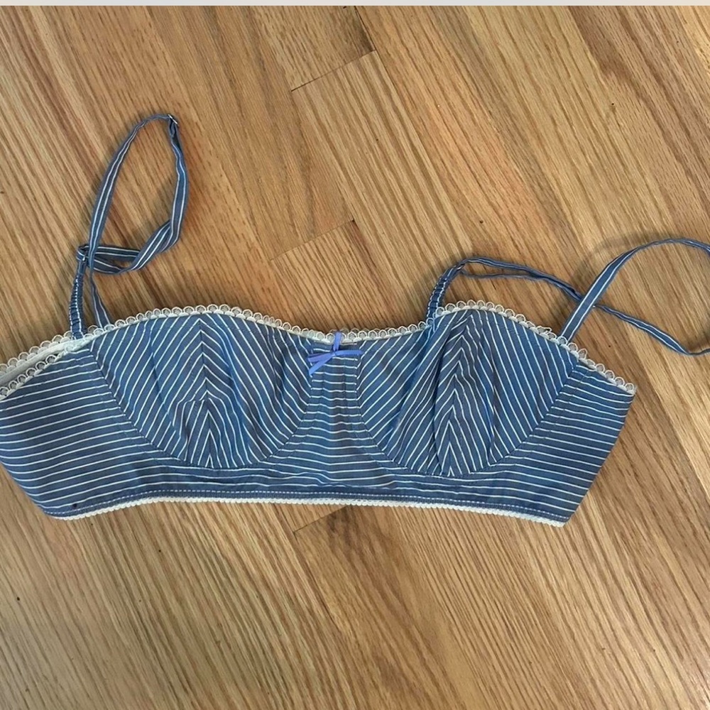 Helsa pinstripe poplin pants and bra top - Picture 2 of 5